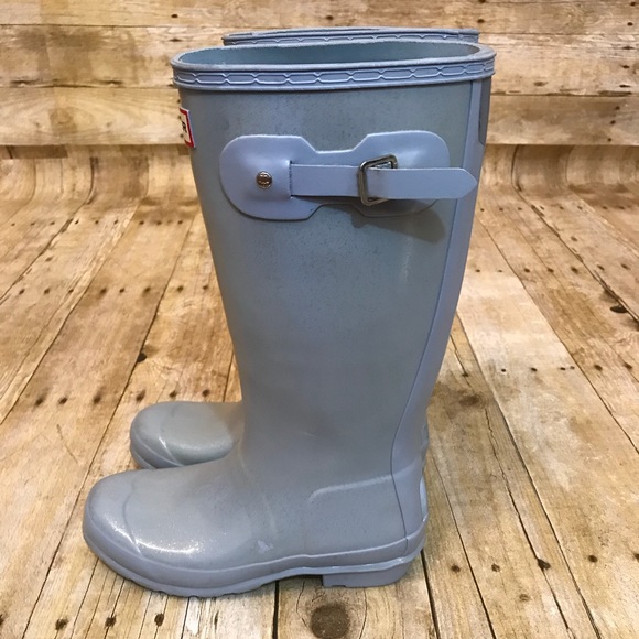 Hunter Blue Sparkle Glitter Boots Size 5 - Picture 4 of 8
